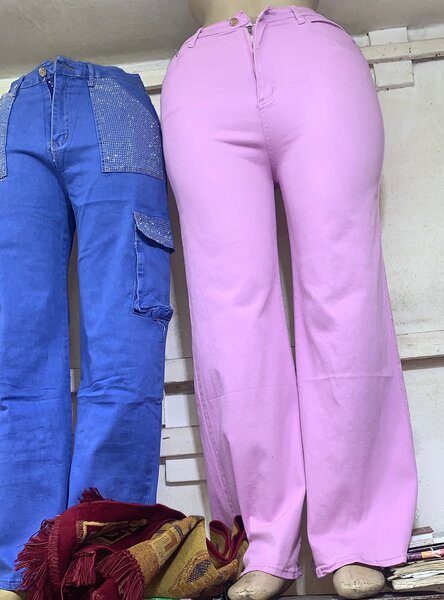 Pantalon coupe ample femme rose