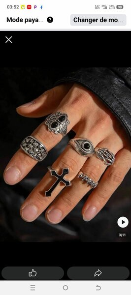 Bague gothique en acier inoxydable