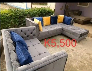 Set of sofa straight + corner, gray