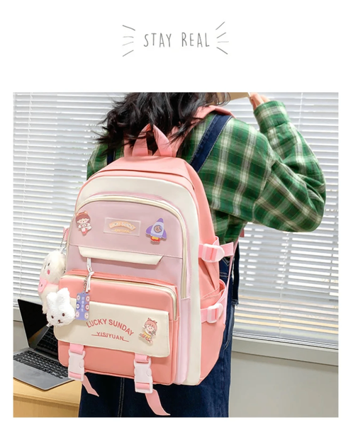 Sac à dos rose mignon pour étudiants