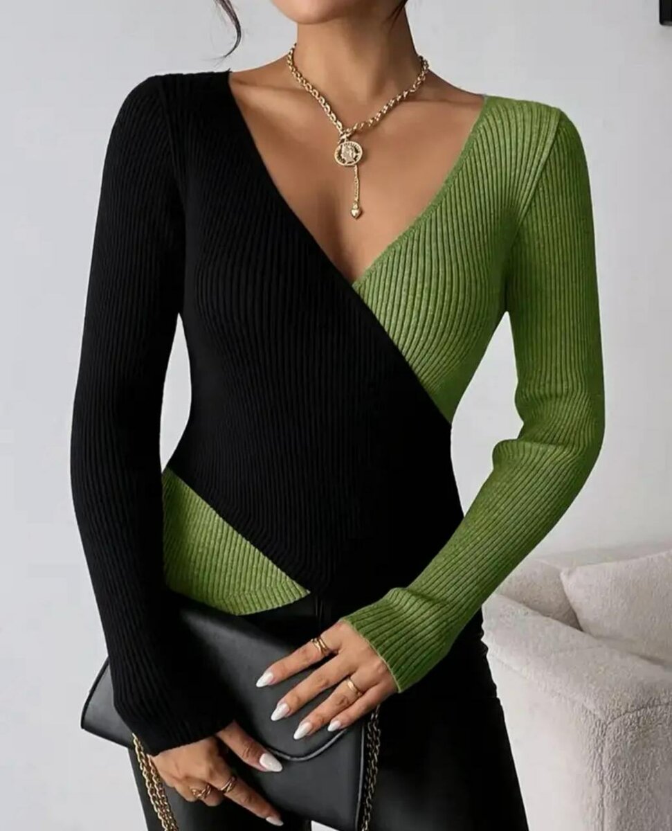 Pull asymétrique femme tricoté