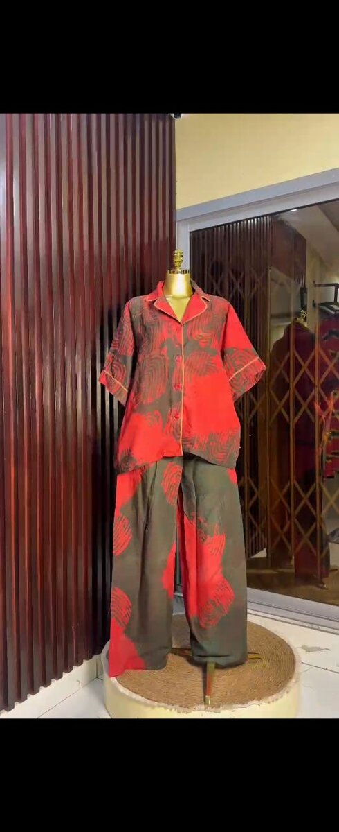 Ensemble pantalon chemise coloré