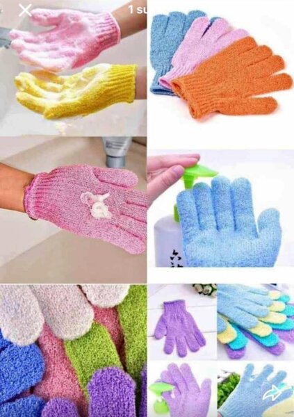 Gants exfoliants colorés spa