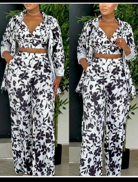 Ensemble deux pièces fleuri pour femme