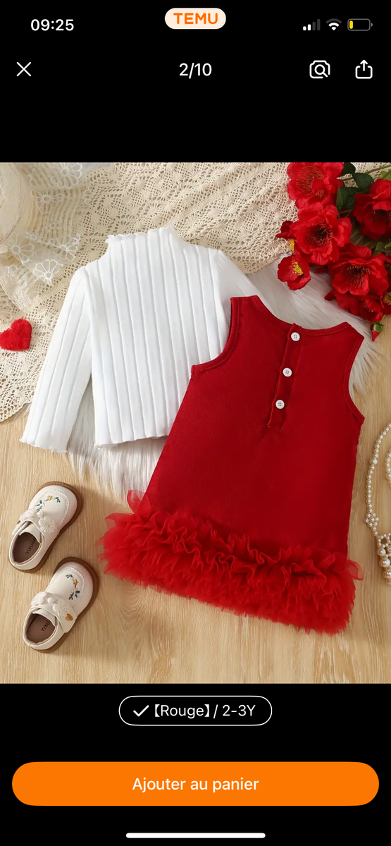 Robe fille avec Tulle 2-3ans