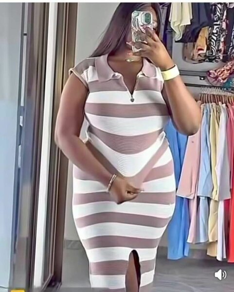 Robe rayée en tricot