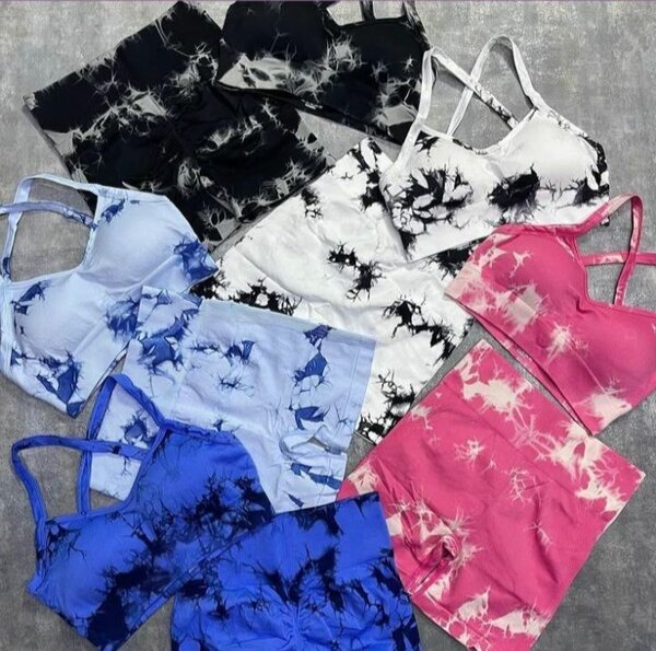 Ensemble de 2 pièces sport tie-dye pour femmes