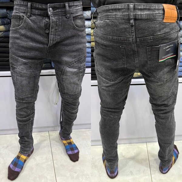 Jean slim homme noir effet délavé