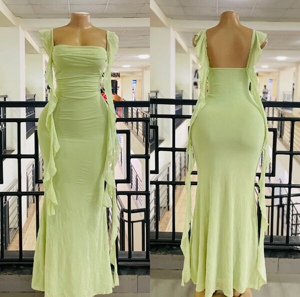 Robe longue élégante verte