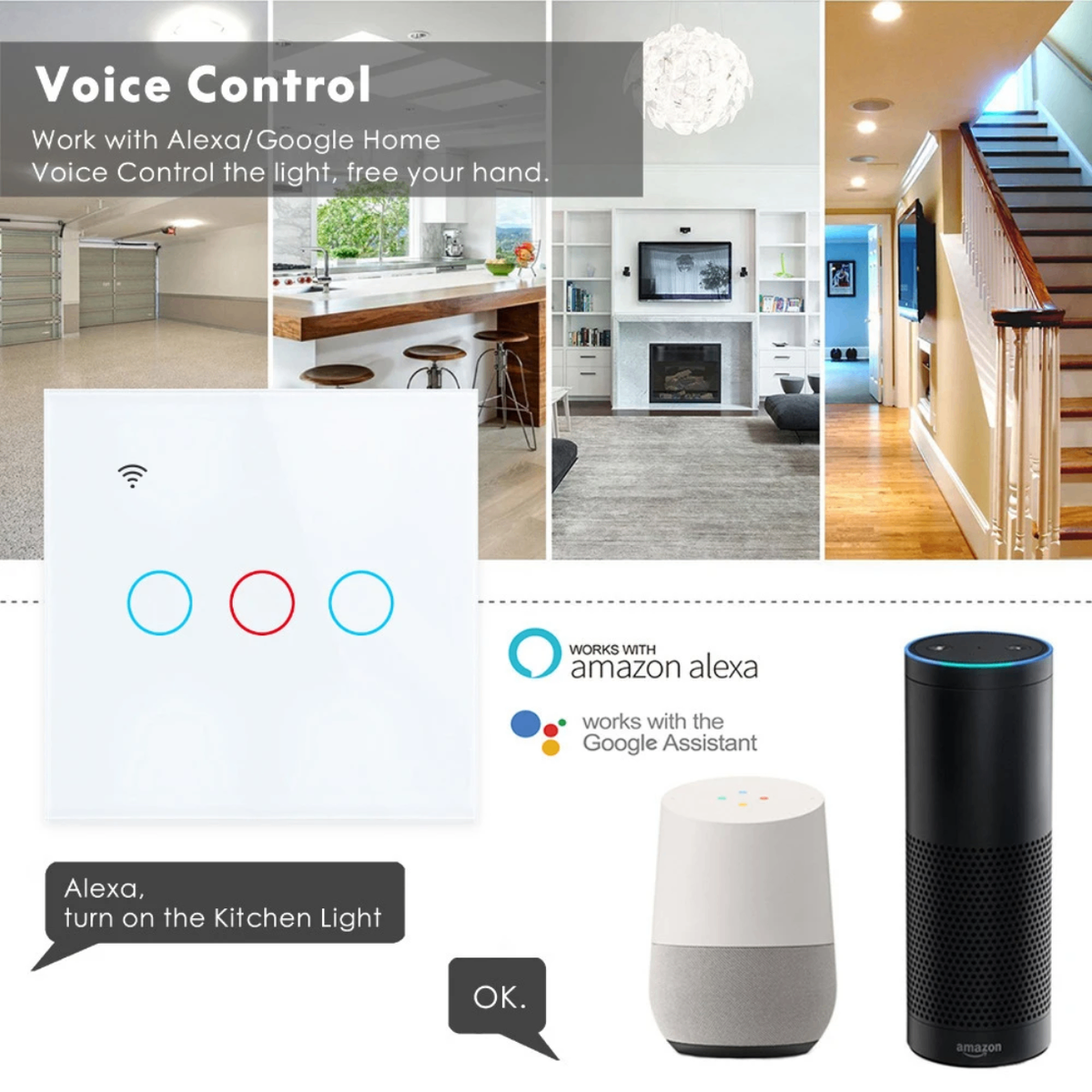 Interrupteur tactile intelligent Wi-Fi