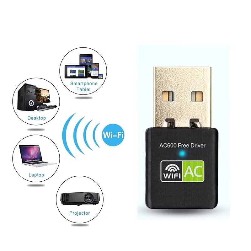 Preferred High Speed Wifi Adapter 600Mbps Dual Band 5G+2.4Gh