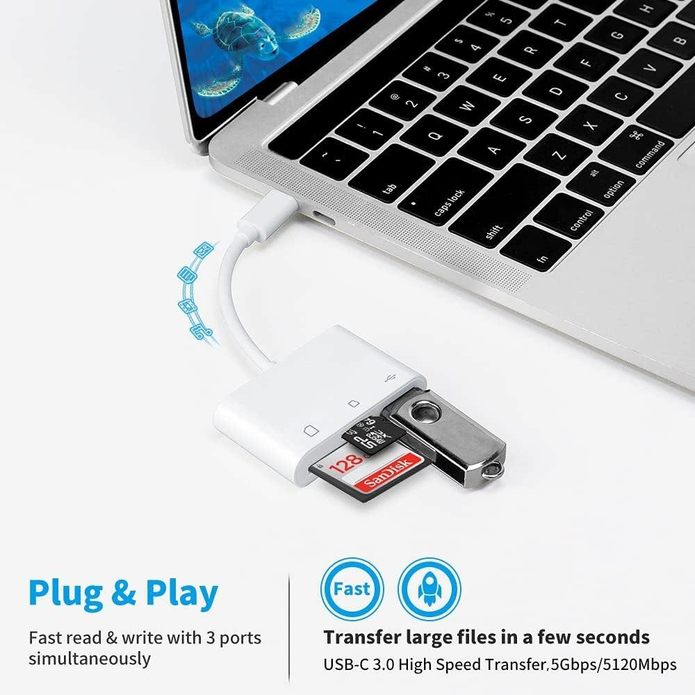 Adaptateur Type C vers Carte mémoire, USB