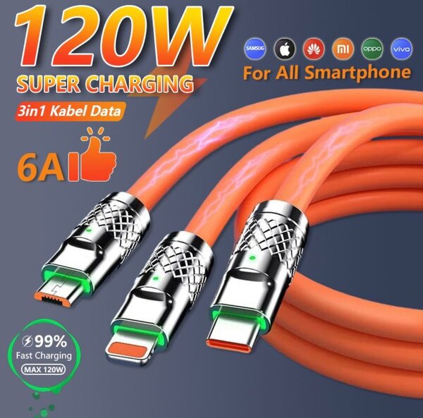 Câble de Charge 3 en 1 120W