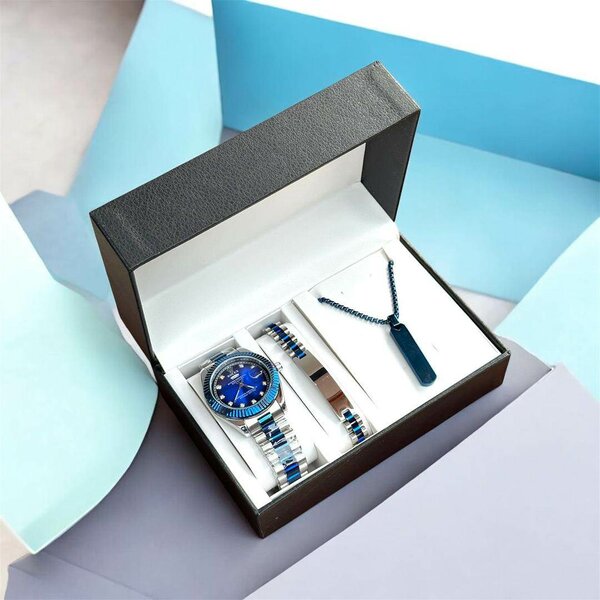 Montre pour hommes avec bracelet et collier