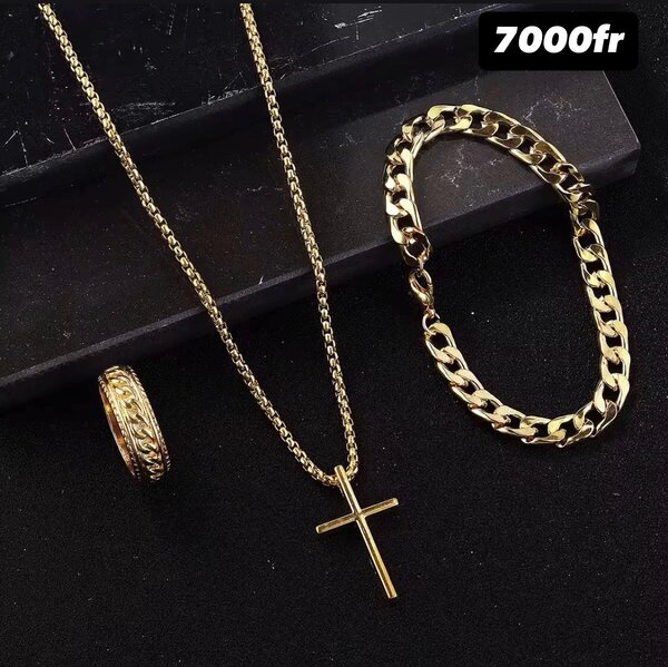Ensemble Bijoux Croix Classique