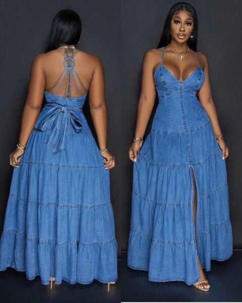 Robe en jean longue élégante