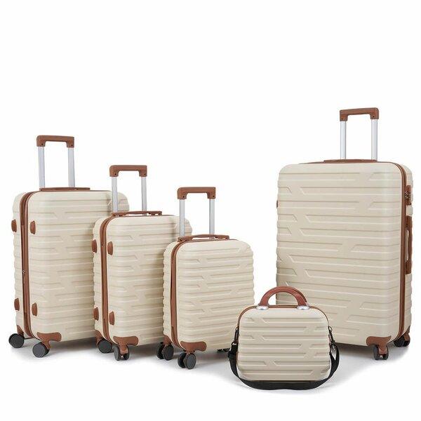 5sets anti crack luxury plastic travelling luggages