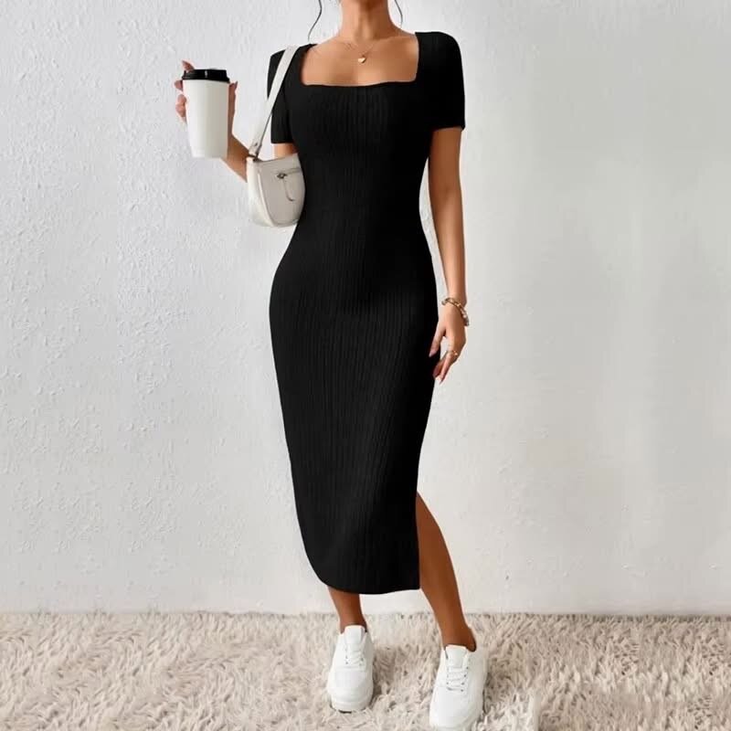 Robe moulante côtelée élégante