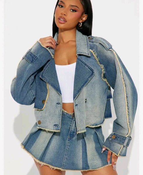 Veste en jean déchiré pour femme