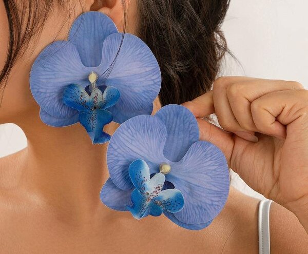 Orchid flower earrings