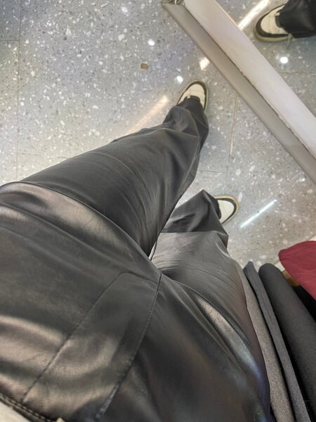 Кожаные брюки с утеплением