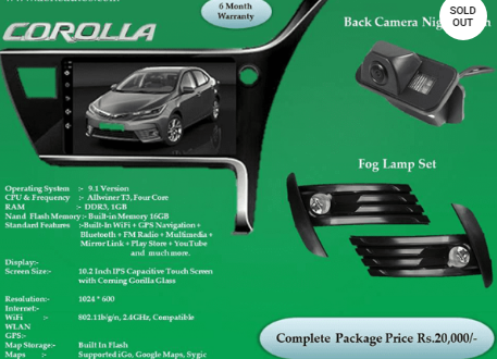 A ONE PACKAGE FOR TOYOTA COROLLA – 01