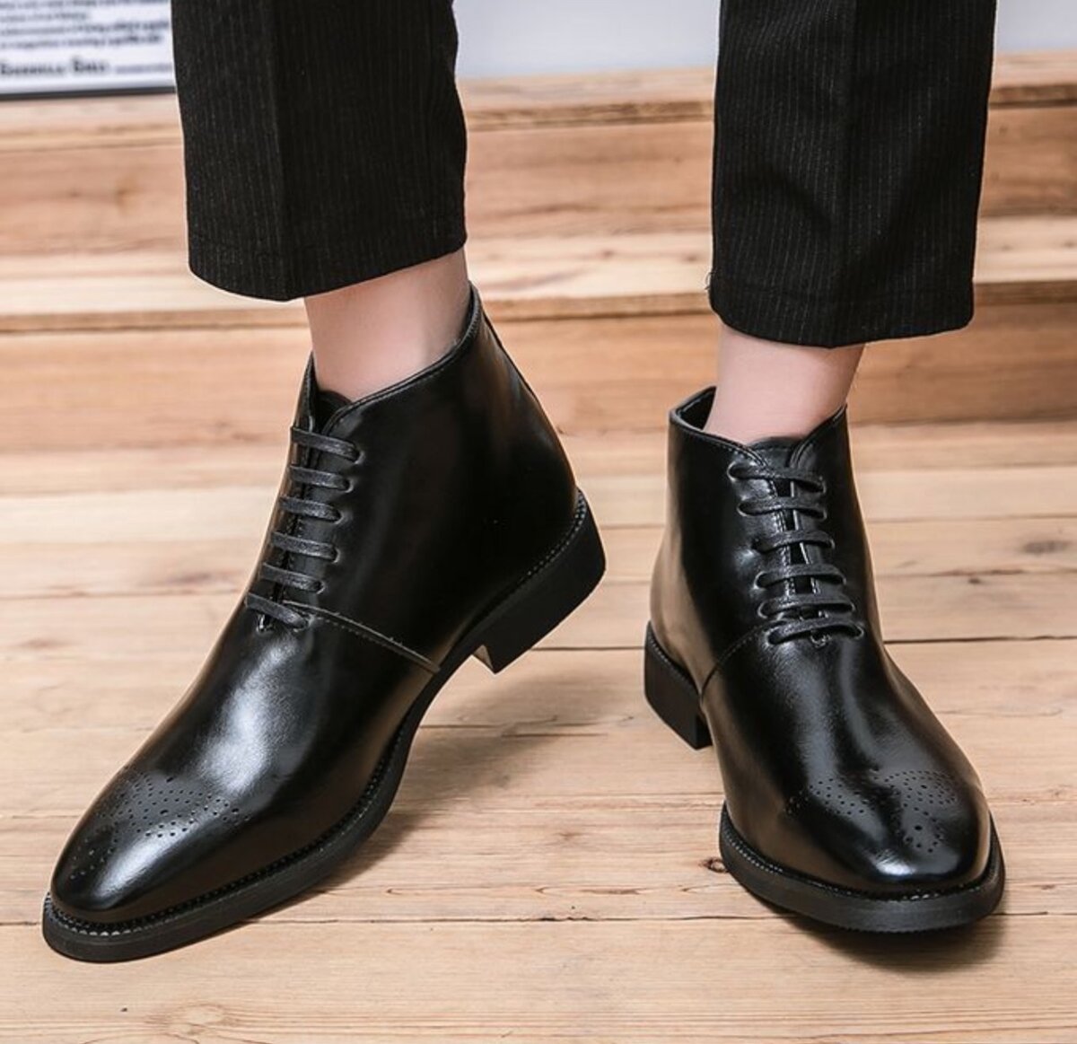 Elegant High-top Business Boots Men Oxford Shoes Big Size 38