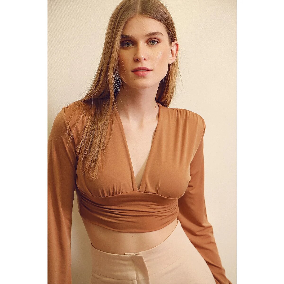 Haut marron femme tendance