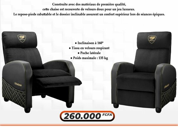Fauteuil inclinable de luxe en velours
