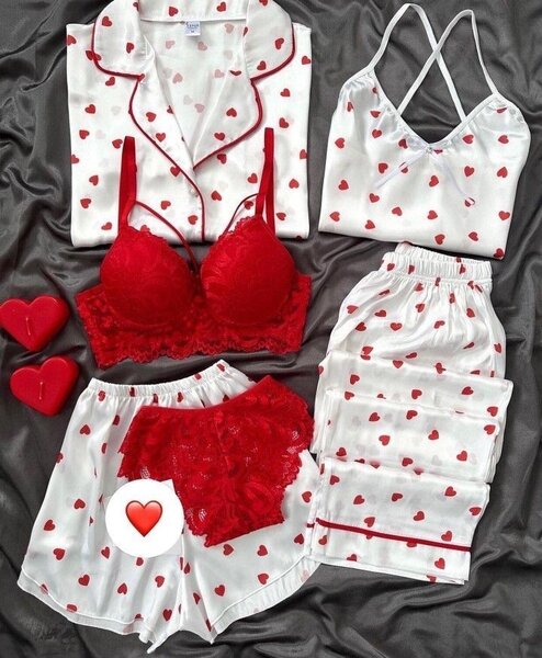 Parure de lingerie coeur rouge