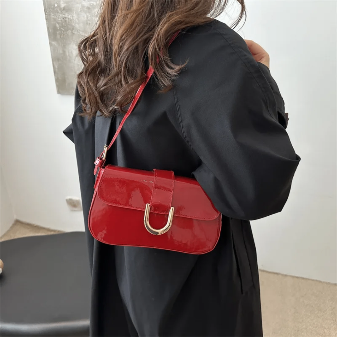 Sac à bandoulière en cuir rouge