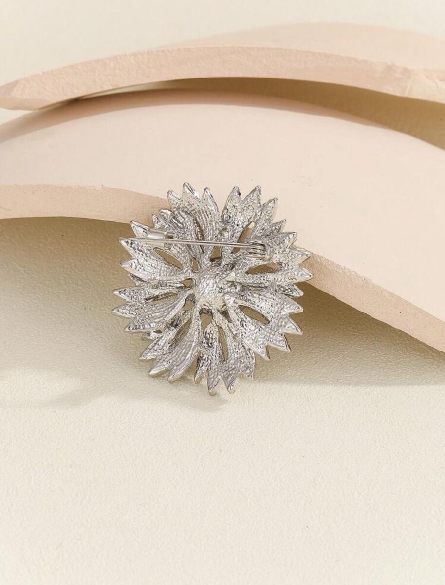 Rhinestone and Pearl Brooch