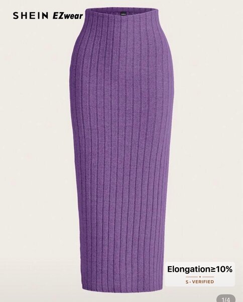 Jupe midi côtelée violette