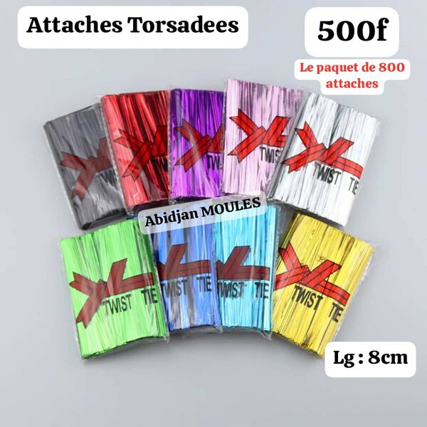 Attaches Torsadées, 8cm