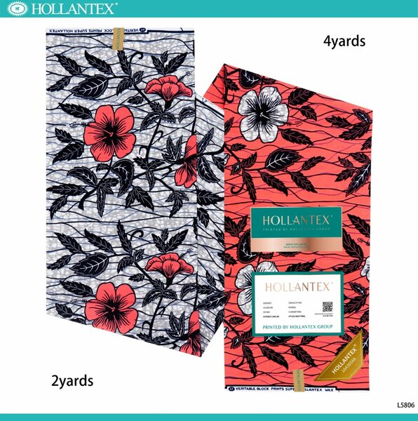 Tissu en coton floral 6 yards