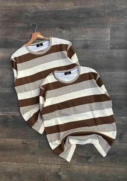 Pull rayé en coton confortable