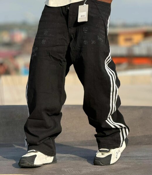 Pantalon baggy noir unisexe