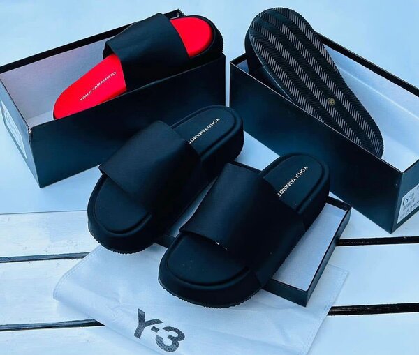 Y3 Men's Black Slides