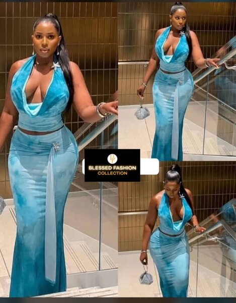 Robe Élegante Bleu Satinée