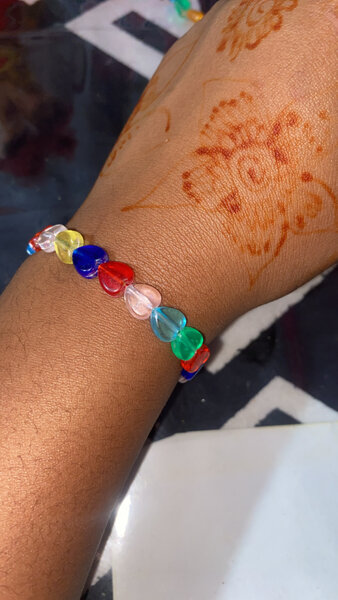 Bracelet de perles cœur 4a500