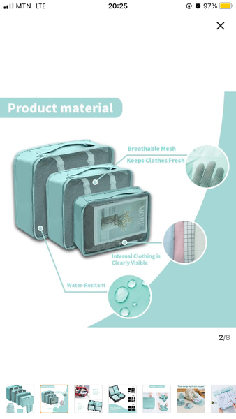 7pcs travel bag organiser