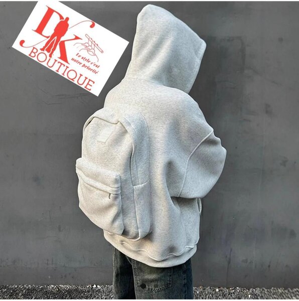 Sweat à capuche gris pour homme