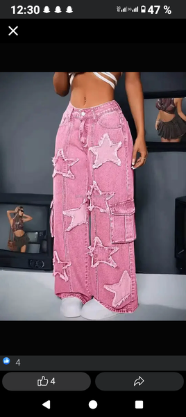 Jean rose à étoiles