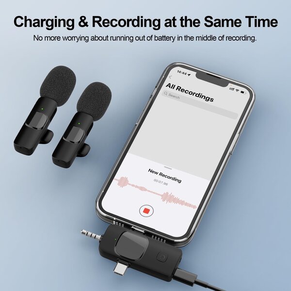 DOUBLE UNIVERSAL WIRELESS LAPEL MICROPHONE