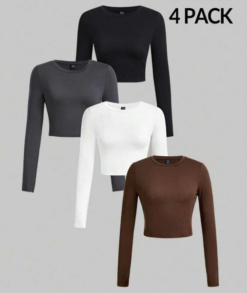 long, short sleeves crop tops