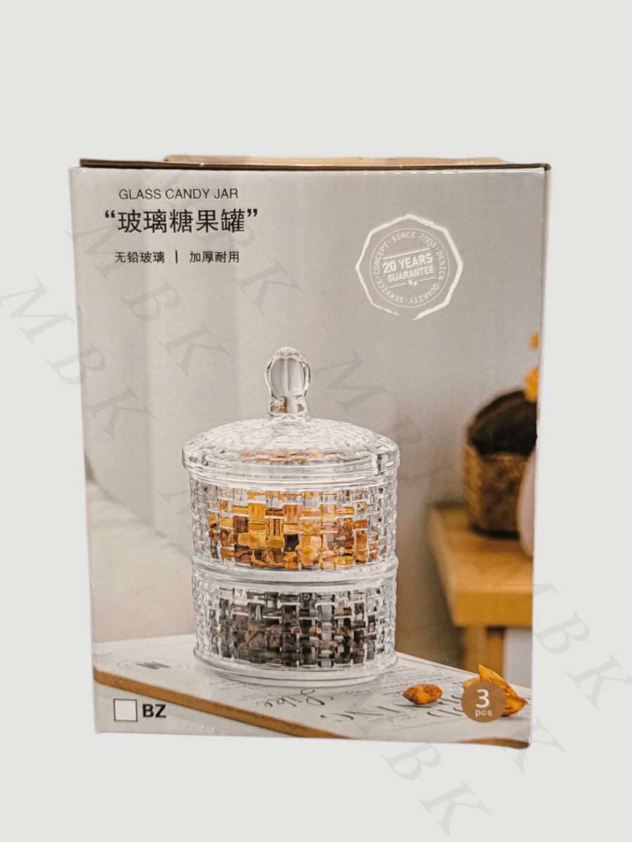 Pot à bonbons en verre transparent