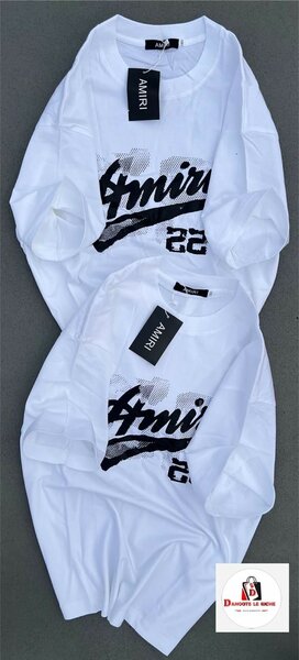 T-shirt Amiri blanc logo imprimé