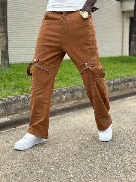 Pantalon Cargo Marron Homme
