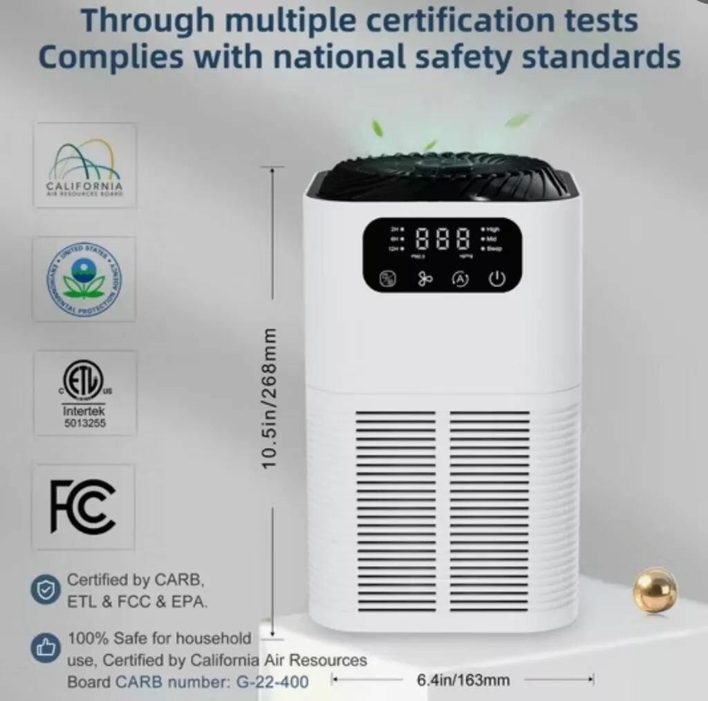Очиститель воздуха, +2 фильтра в подарок