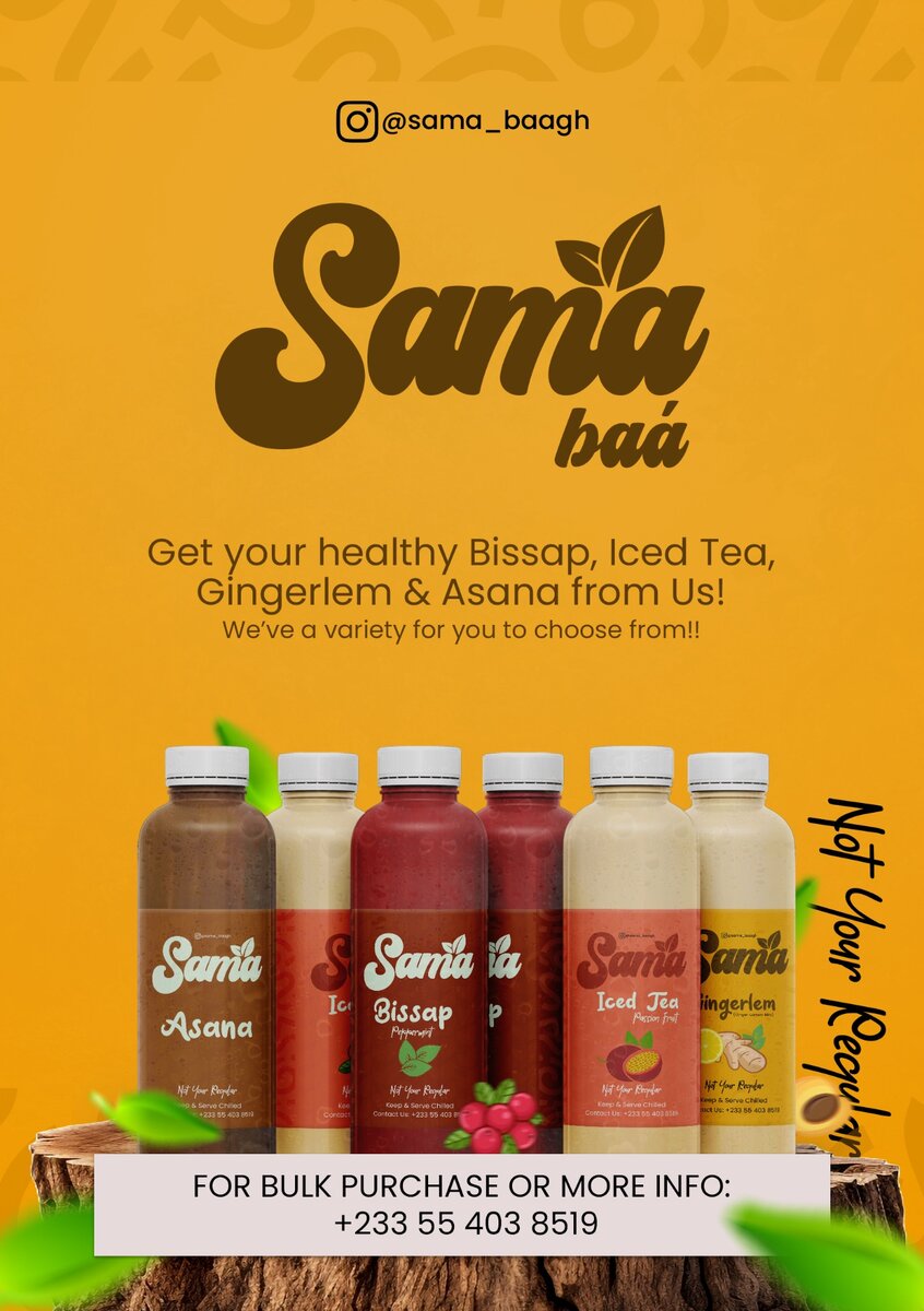 Local drinks (Sobolo, Asaana, Flavored iced tea &Gingerlem)